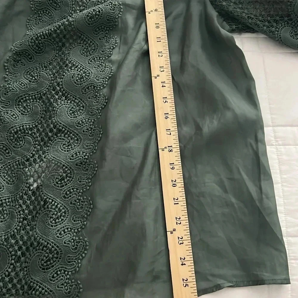 L'Atiste By Amy green Lace Inset Blouse size 1x - Picture 8 of 11